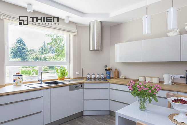 Thiết kế tủ bếp không có tủ trên