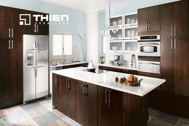 Tủ bếp gỗ công nghiệp hiện đại
