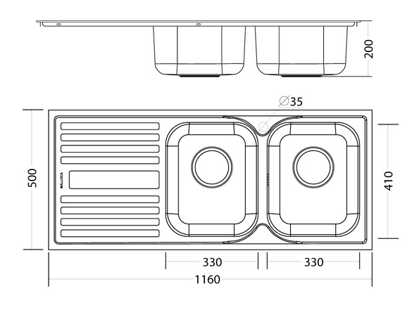 Chậu rửa bát MS-1025L