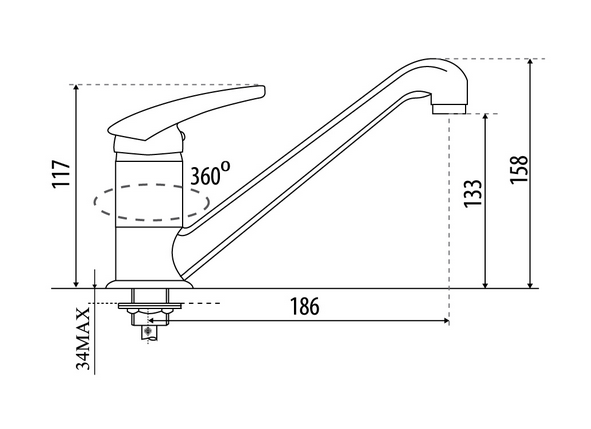 Vòi rửa bát k120