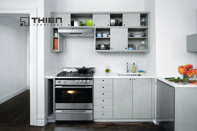 Tủ bếp đẹp với hai tầng tủ