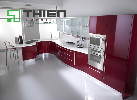 Tủ bếp màu đỏ cho người mệnh hỏa