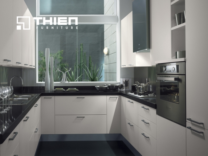 Tủ bếp Acrylic chữ U
