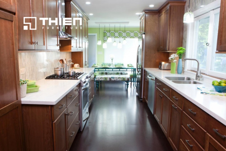 Tủ bếp gỗ xoan đào - X09