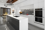 Mẫu tủ bếp acrylic có bàn đảo đẹp