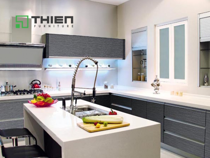 Tủ bếp Laminate có bàn đảo