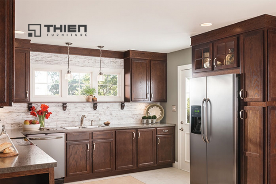 Tủ bếp gỗ sồi - S06